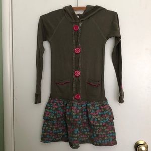 Naartjie Green Heart Button Dress XXXL